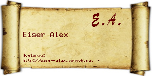 Eiser Alex névjegykártya